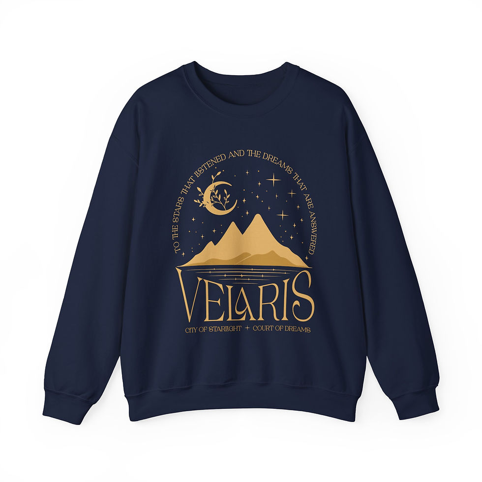Thumbnail: Velaris ACOTAR City of Starlight - Feyre Moon Tattoo on Back Crew Sweatshirt