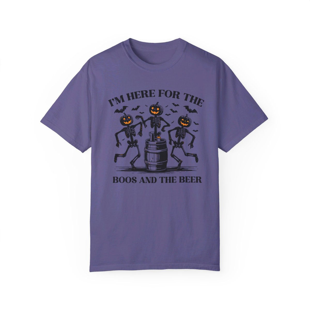 Handcrafted Unique Comfort Halloween T-shirt I'm here for the Boos and Beer Tee