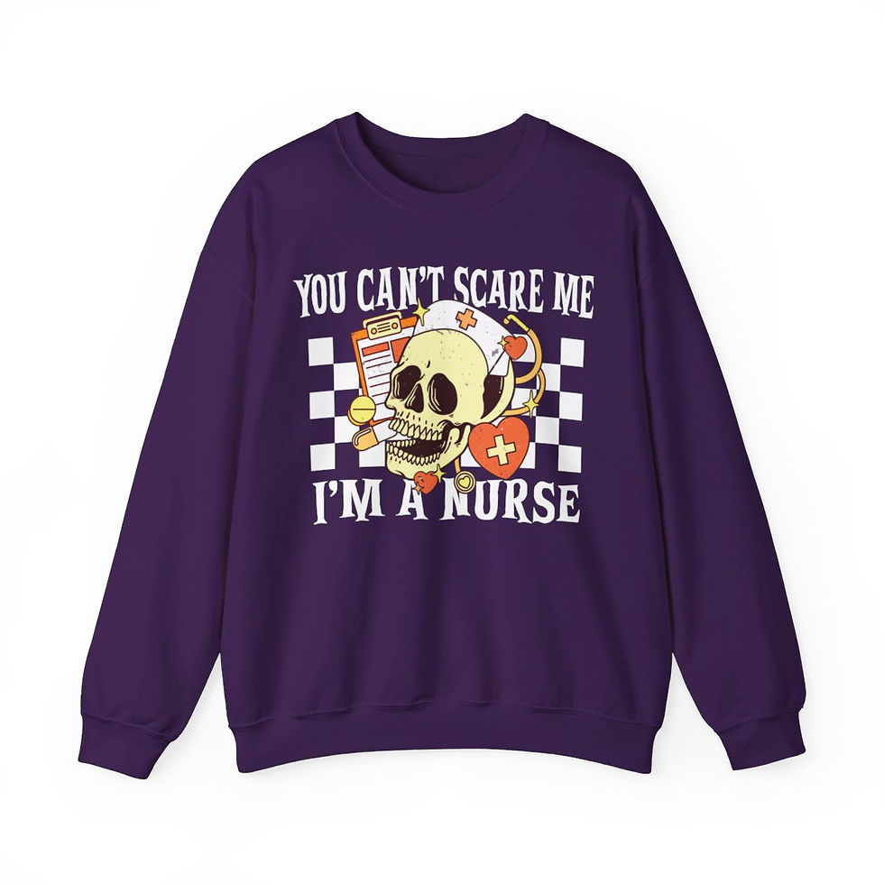 Thumbnail: Limited Edition You Can't Scare Me I'm a Nurse Halloween Skeleton Sweatshirt