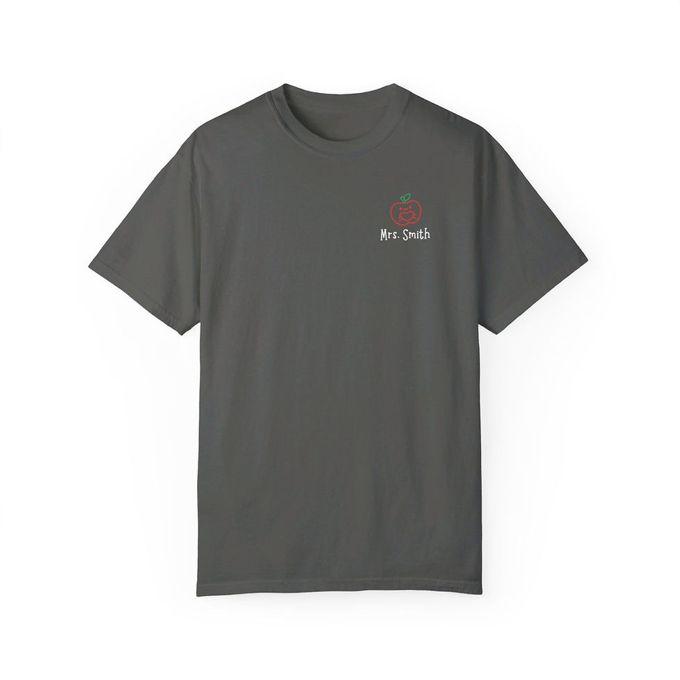 Thumbnail: Custom Teacher Name Shirt Personalized Pocket Comfort Colors T-Shirt