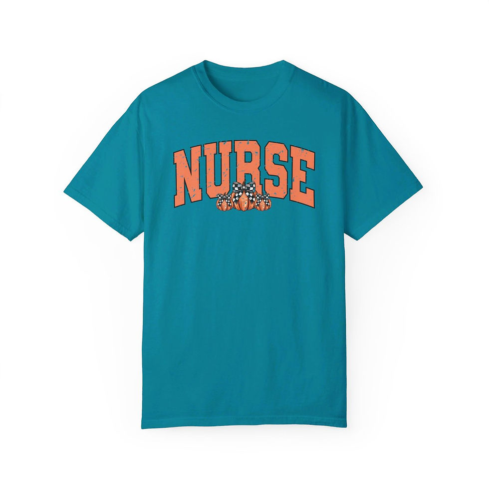 Thumbnail: Limited Edition Fall Halloween Nurse Pumpkin Comfort Colors Shirt