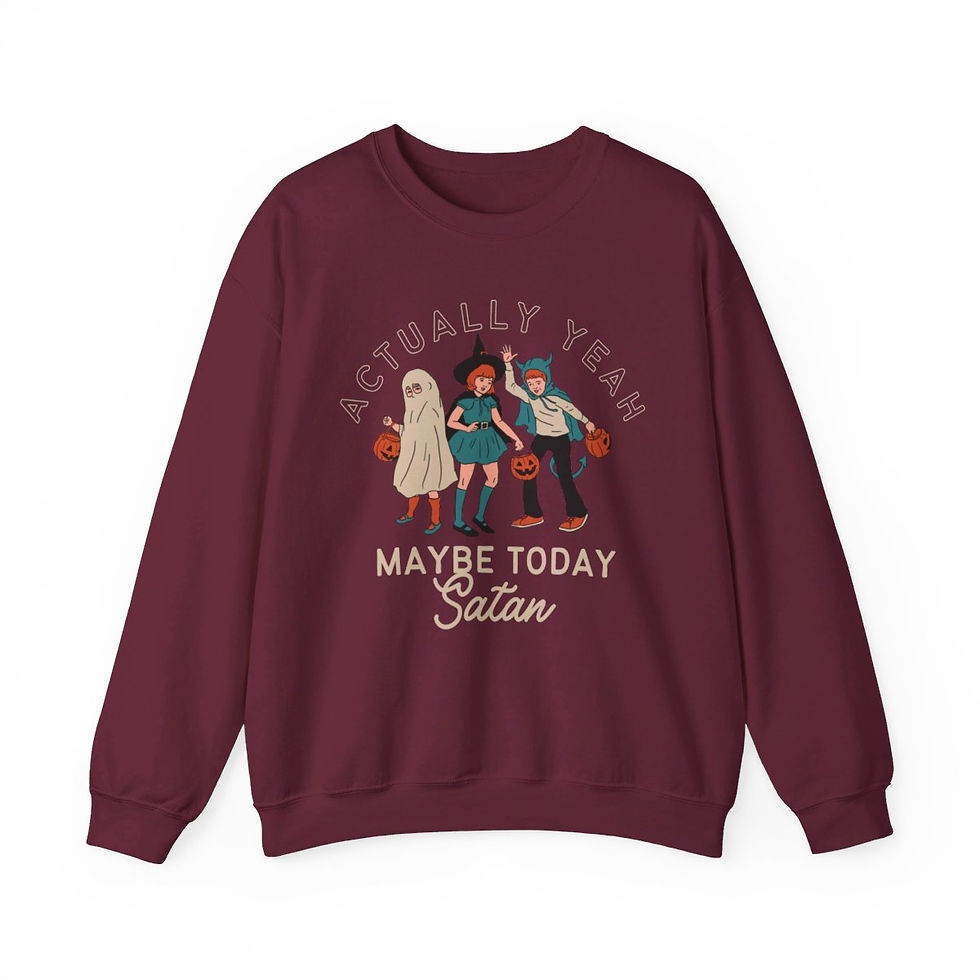 Thumbnail: Limited Edition Vintage Maybe Today Satan Halloween Sweatshirt