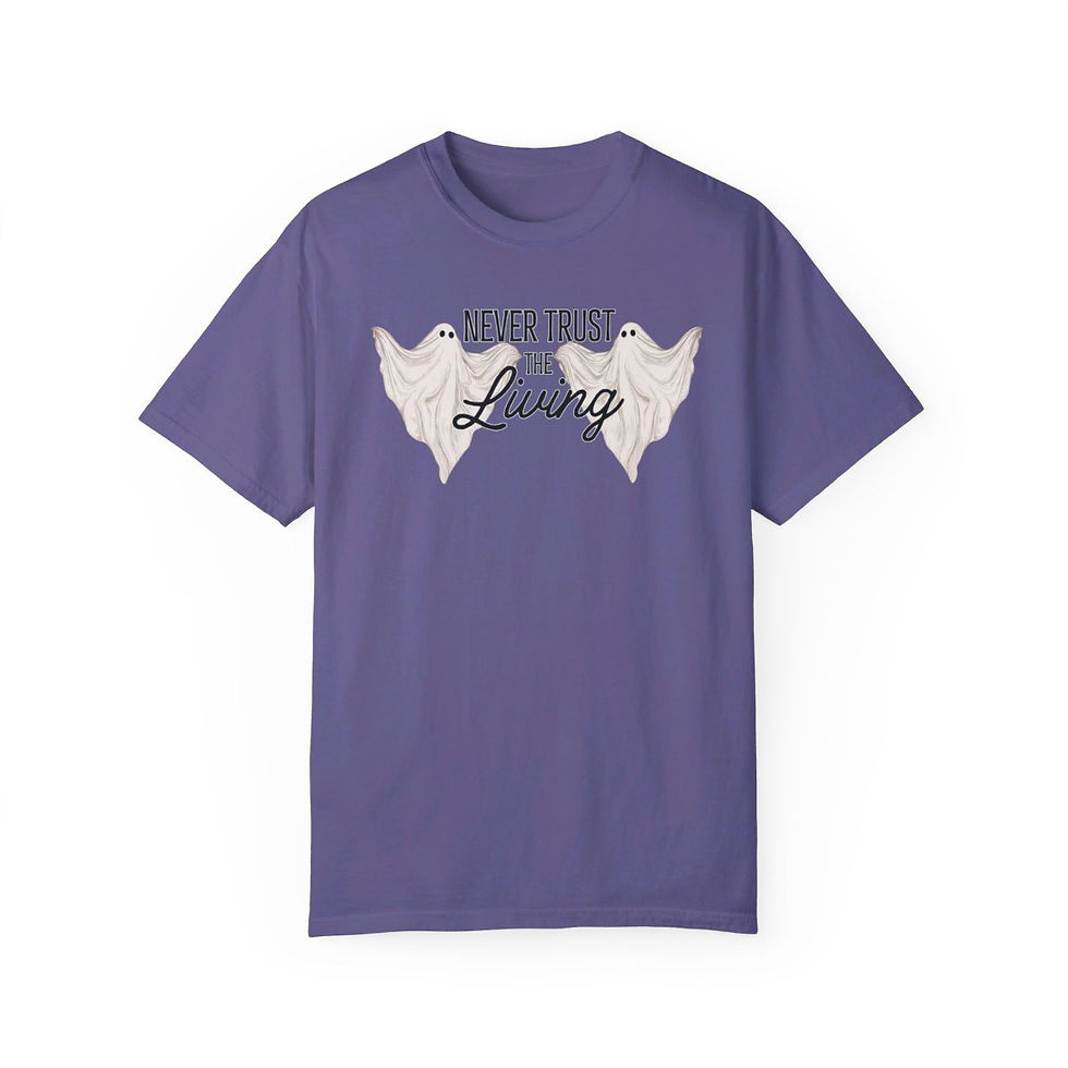 Thumbnail: Never Trust the Living Comfort Colors Halloween Beetlejuice Inspired Shirt