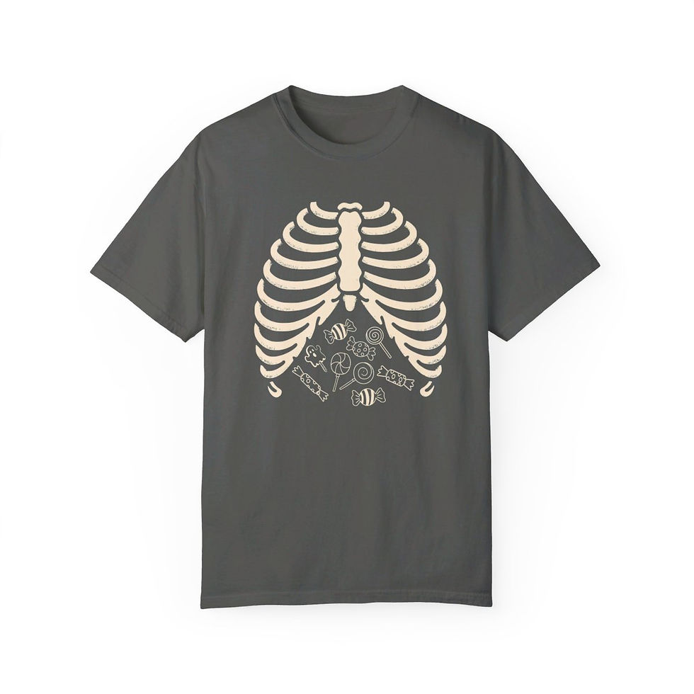 Thumbnail: Rib Cage full of Candy Minimal Halloween Costume Comfort Colors Shirt
