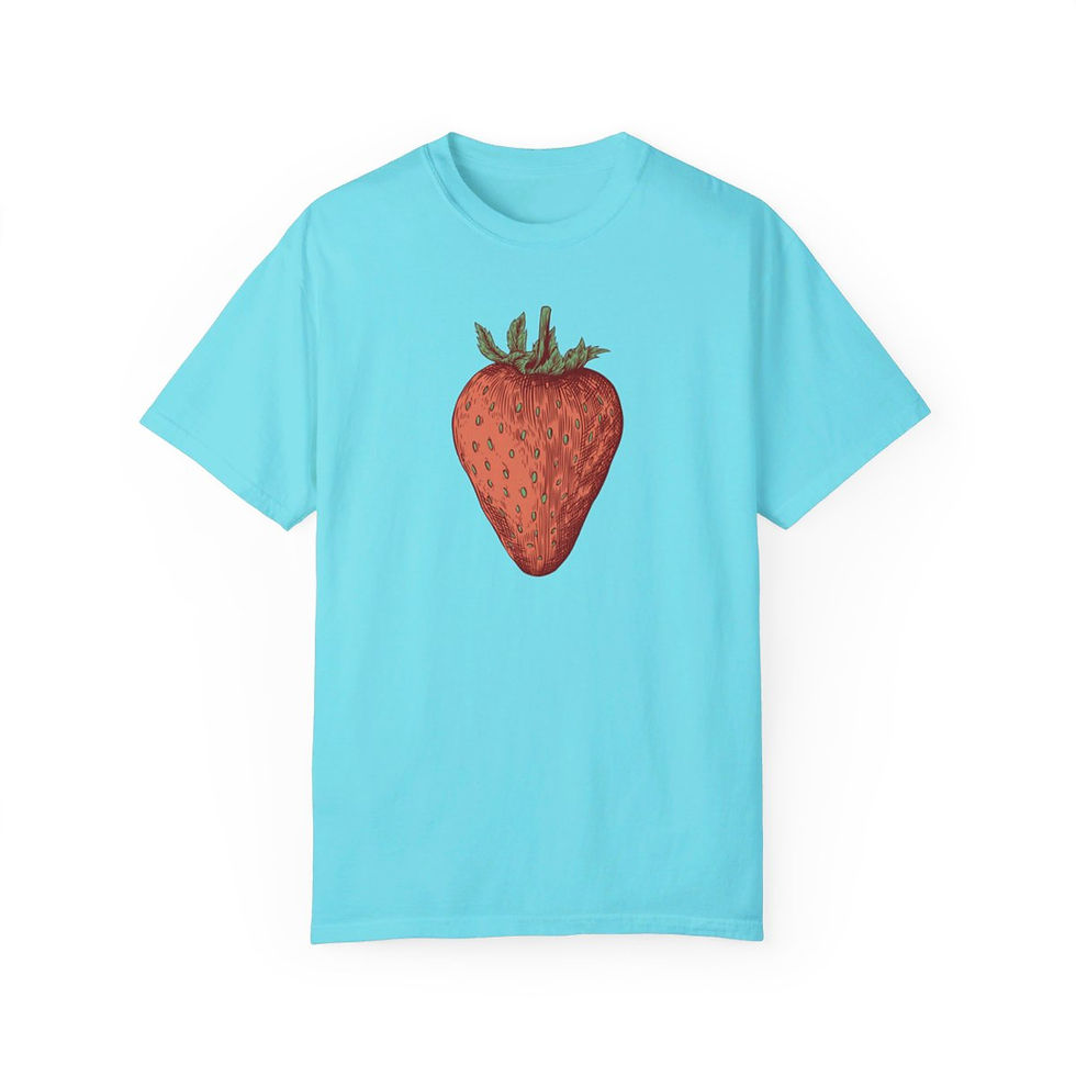 Thumbnail: Limited Edition Handcrafted Strawberry Comfort Colors Shirt