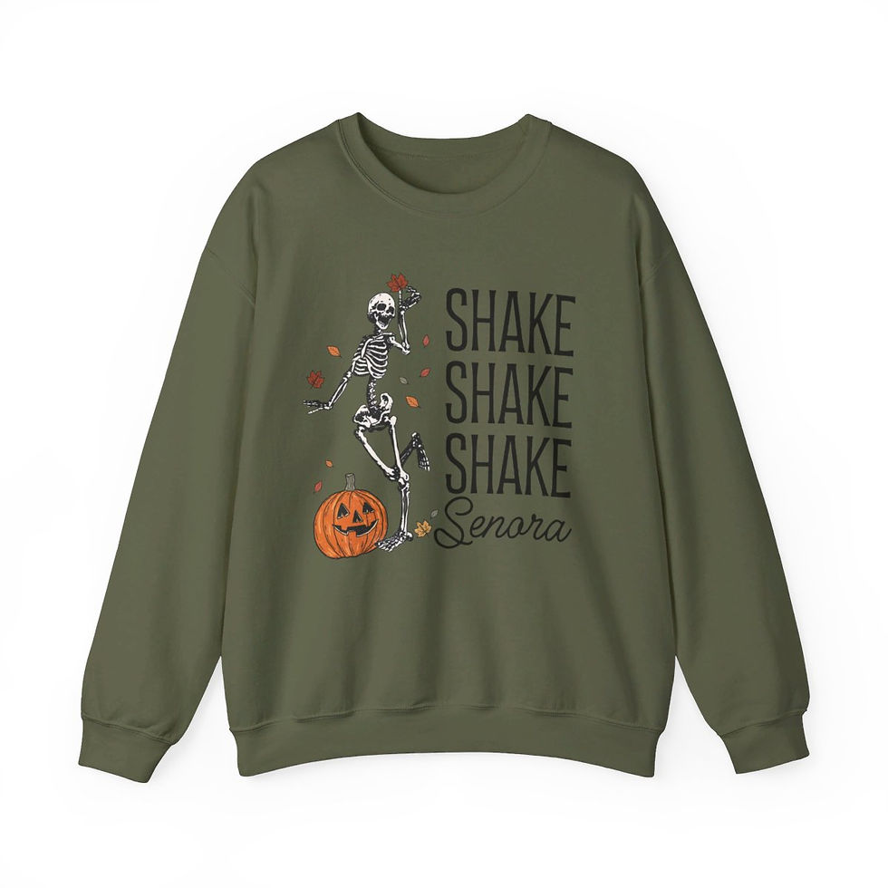 Thumbnail: Shake Shake Shake Senora Sweatshirt, Skeleton Halloween Soft Sweatshirt