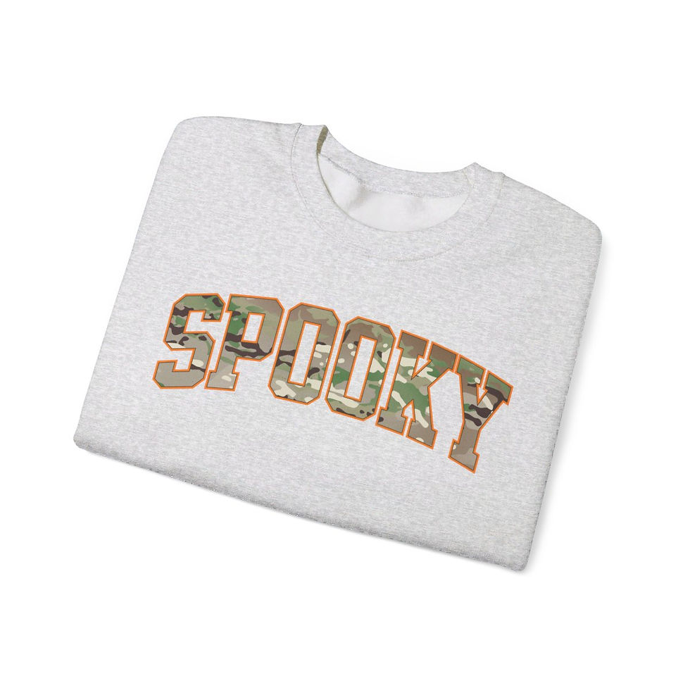 Thumbnail: Limited Edition Military Camo Spooky Halloween Sweatshirt
