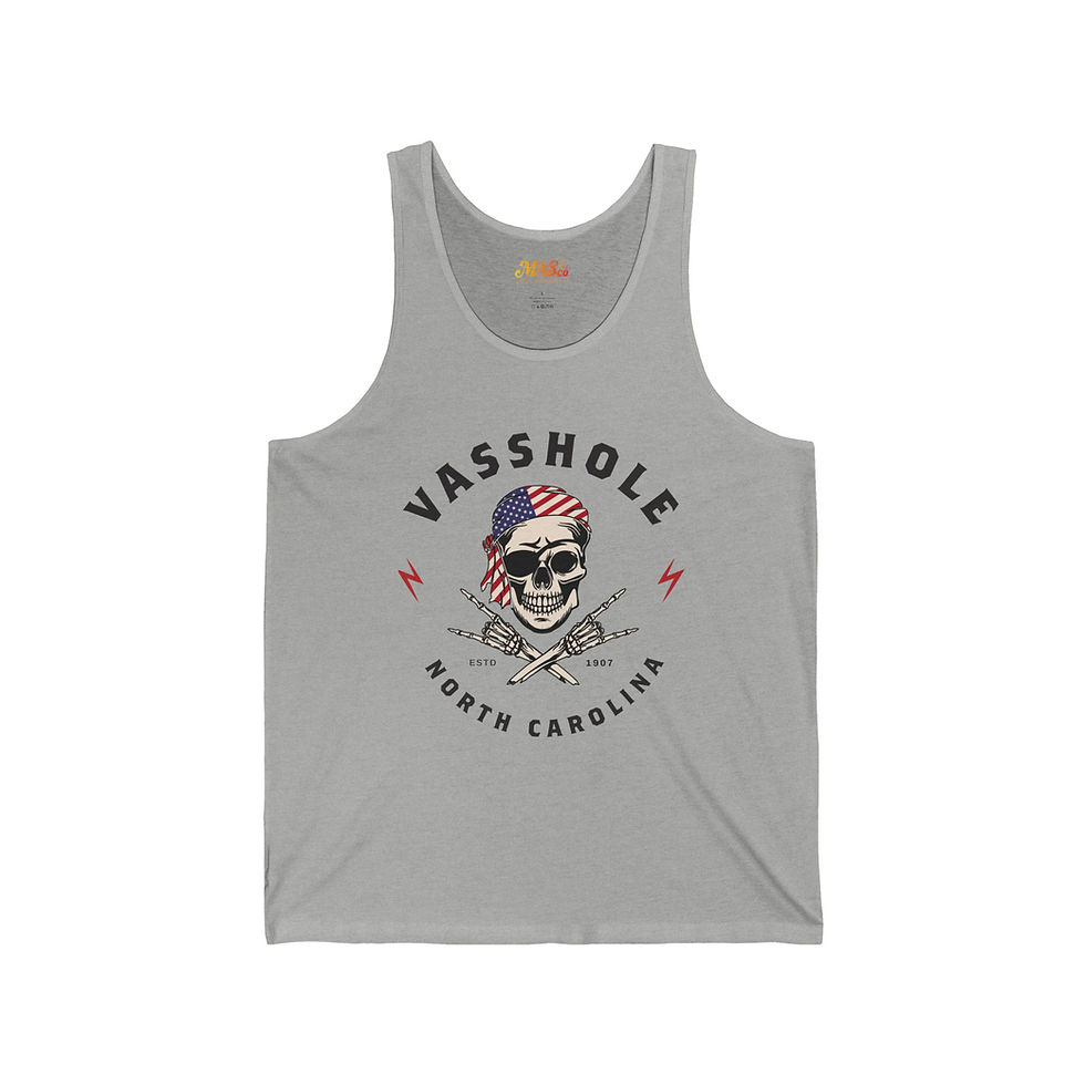 Vasshole Tank Top - Small Town Vass North Carolina Pirate Skull