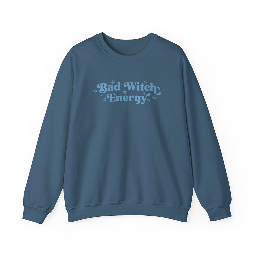 Thumbnail: Bad Witch Energy Monochromatic Halloween Sweatshirt