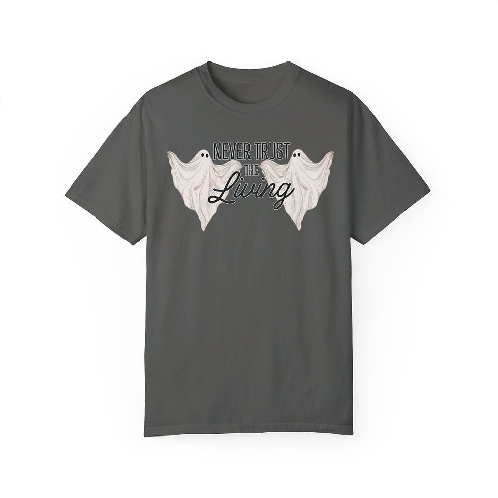 Thumbnail: Never Trust the Living Comfort Colors Halloween Beetlejuice Inspired Shirt