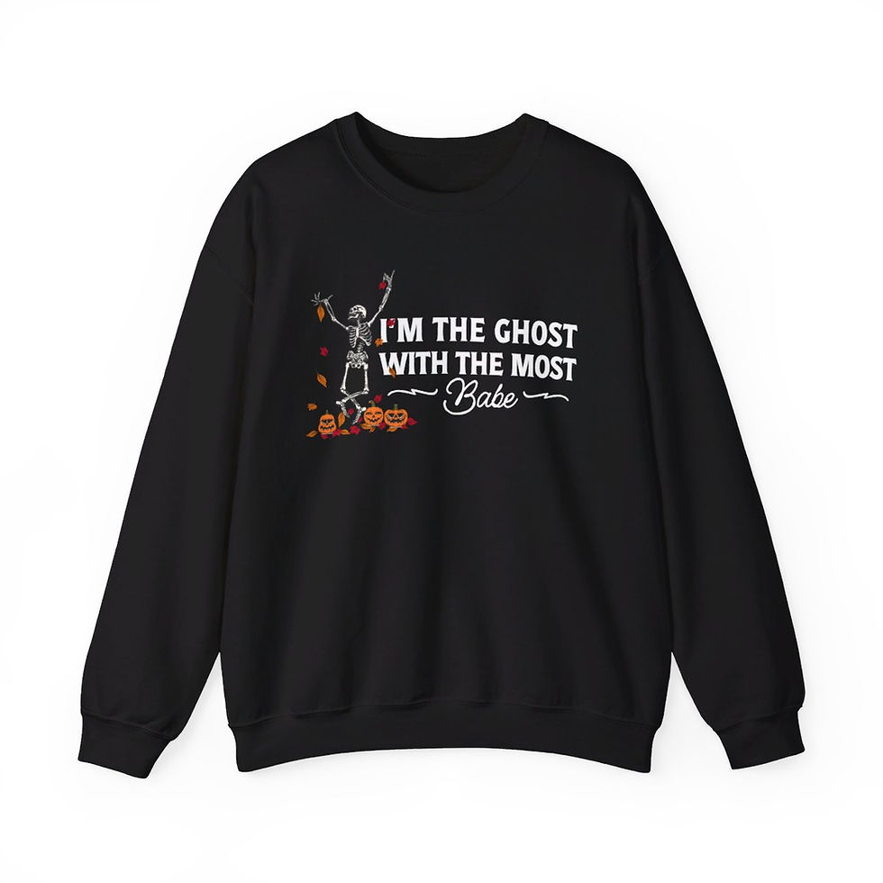 Thumbnail: Ghost with the Most Babe  Skeleton Beetlejuice Inspired Halloween Sweatshirt