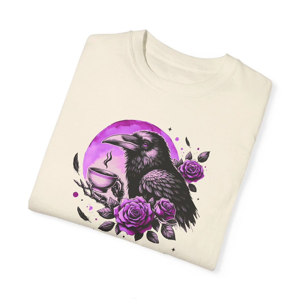 Thumbnail: LImited Edition Halloween Crow Cawfee Time Comfort Colors Shirt