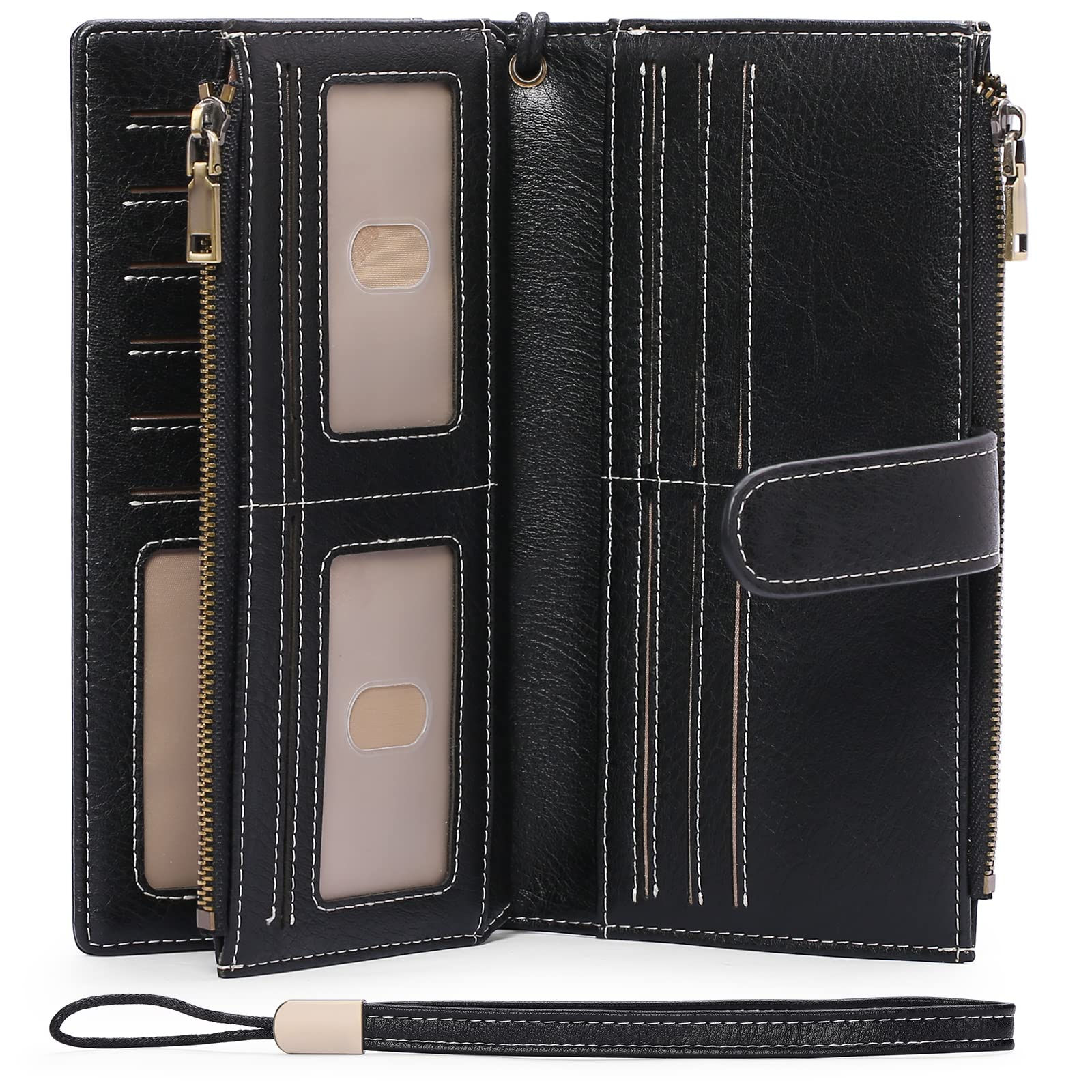 GOIACII Womens Wallets Large Capacity Credit Card Holder Rfid Wallet Women Doubl