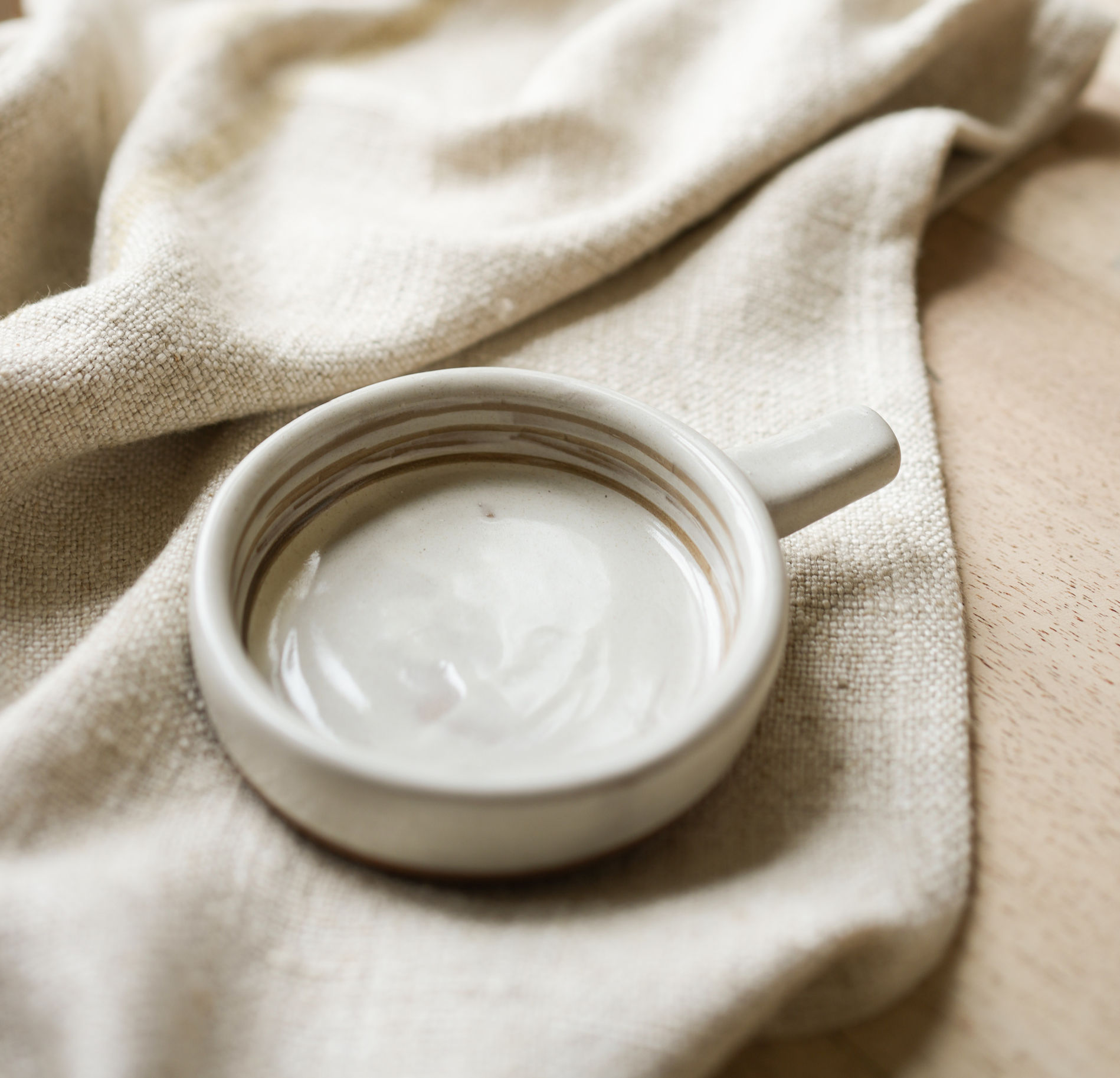 Hand Painted Stripe Olive Dish - Taupe