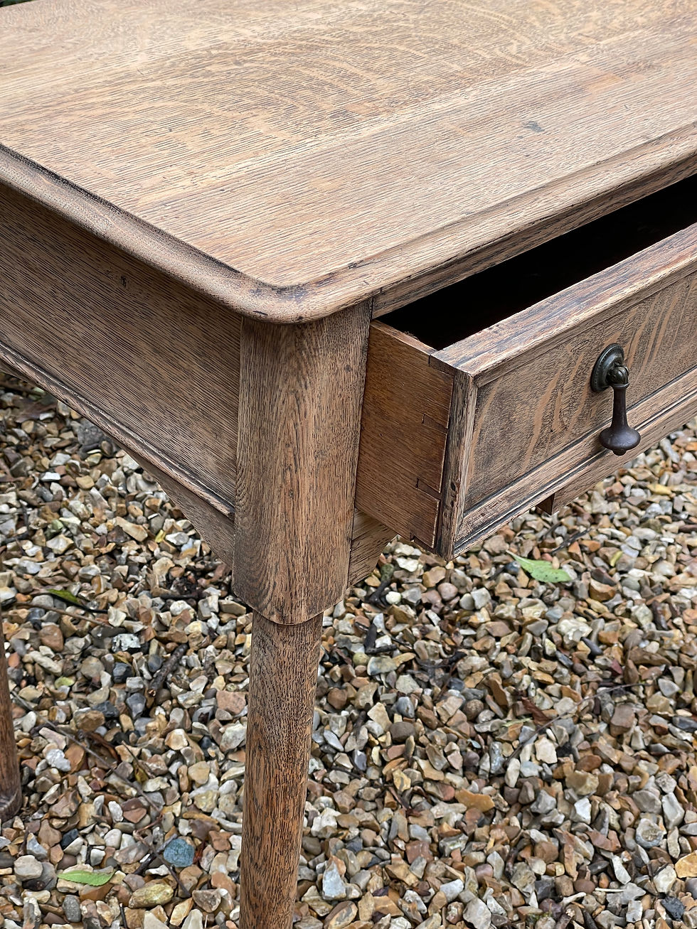 Thumbnail: Georgian Solid Oak Side Table with Single Drawer