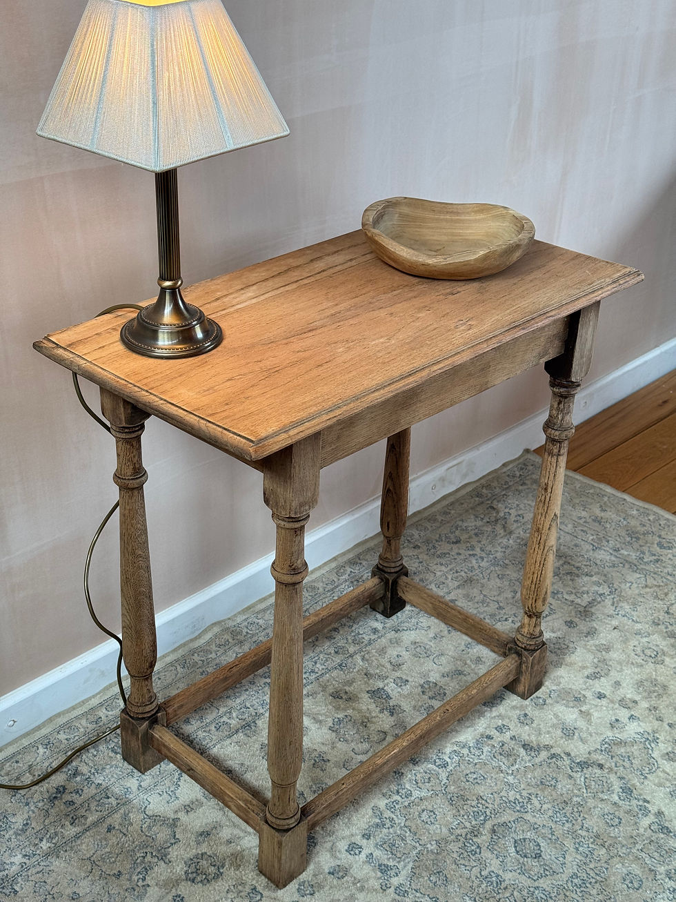 Thumbnail: Oak Tall Side Table with Turned Legs