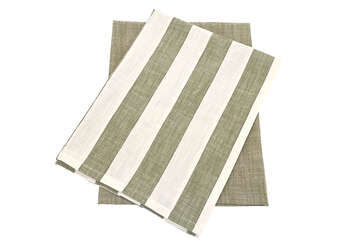 Wide Stripe Tea Towel set - Olive