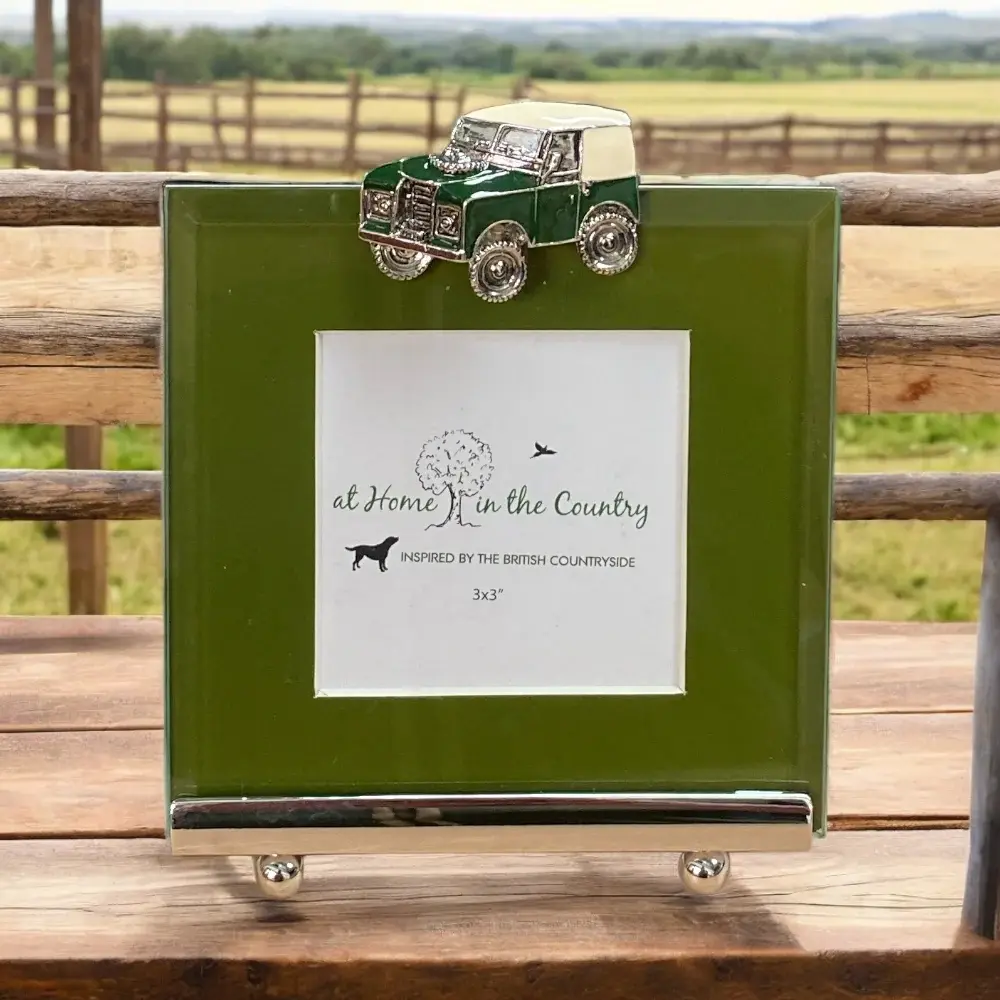 Green Land Rover Defender Photo Frame Square