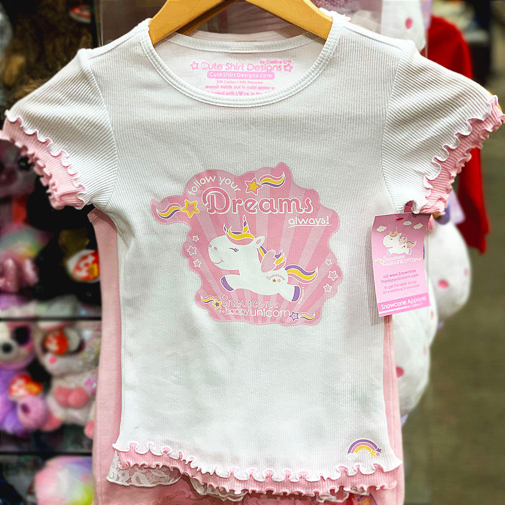 Snowcone™ "Follow Your Dreams Always" Two-Tone Ruffled Top