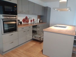 open plan kitchen with modern appliances