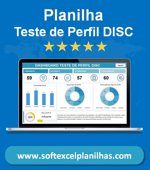 Miniatura: Planilha de Teste de Perfil DISC em Excel