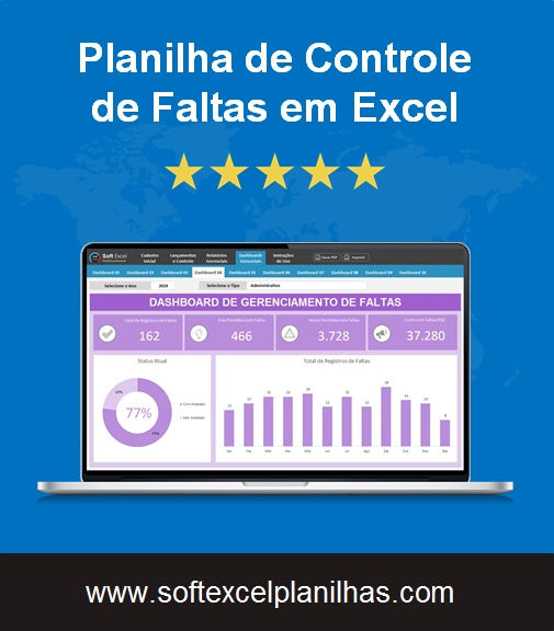 Miniatura: planilha controle de faltas de funcionários em excel