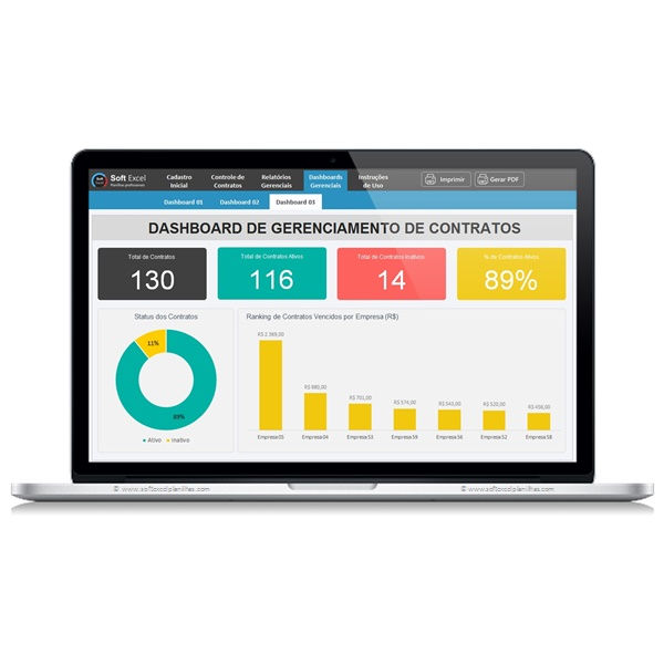 Miniatura: Planilha de Controle de Vencimento de Contratos em Excel