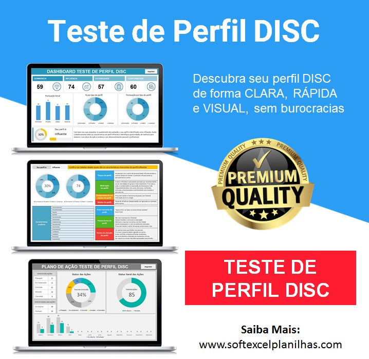 Miniatura: Planilha de Teste de Perfil DISC em Excel