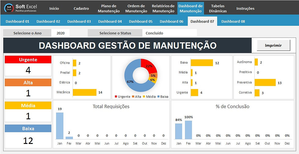 Miniatura: Planilha de Controle de Manutenção 4.0 em Excel