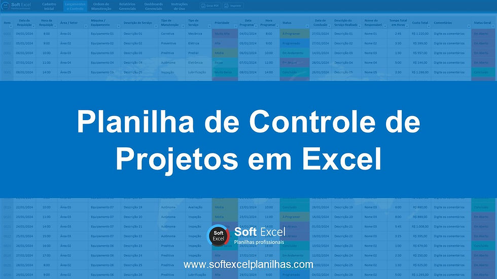 planilha de controle de projetos