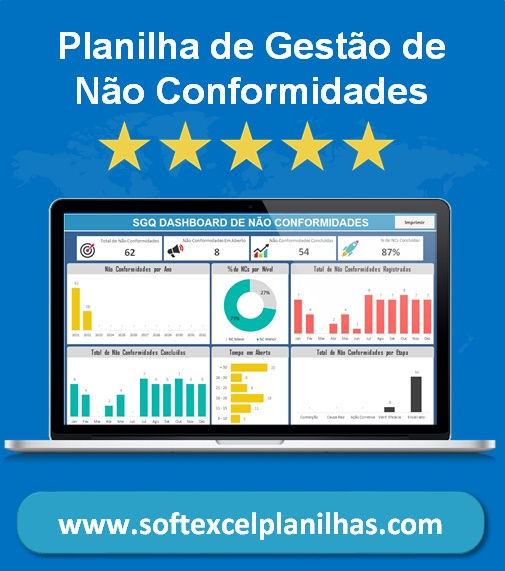 Miniatura: planilha para controle de não conformidades em excel
