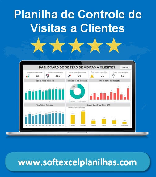 Miniatura: Planilha de Controle de Visitas a Clientes em Excel