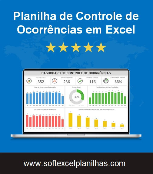 Miniatura: Planilha de Controle de Ocorrências em Excel