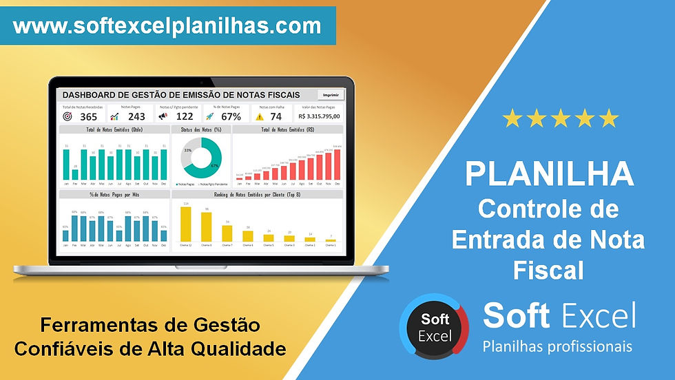 Miniatura: Planilha de Controle de Emissão de Notas Fiscais em Excel