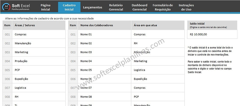 Miniatura: planilha excel controle de caixinha financeiro