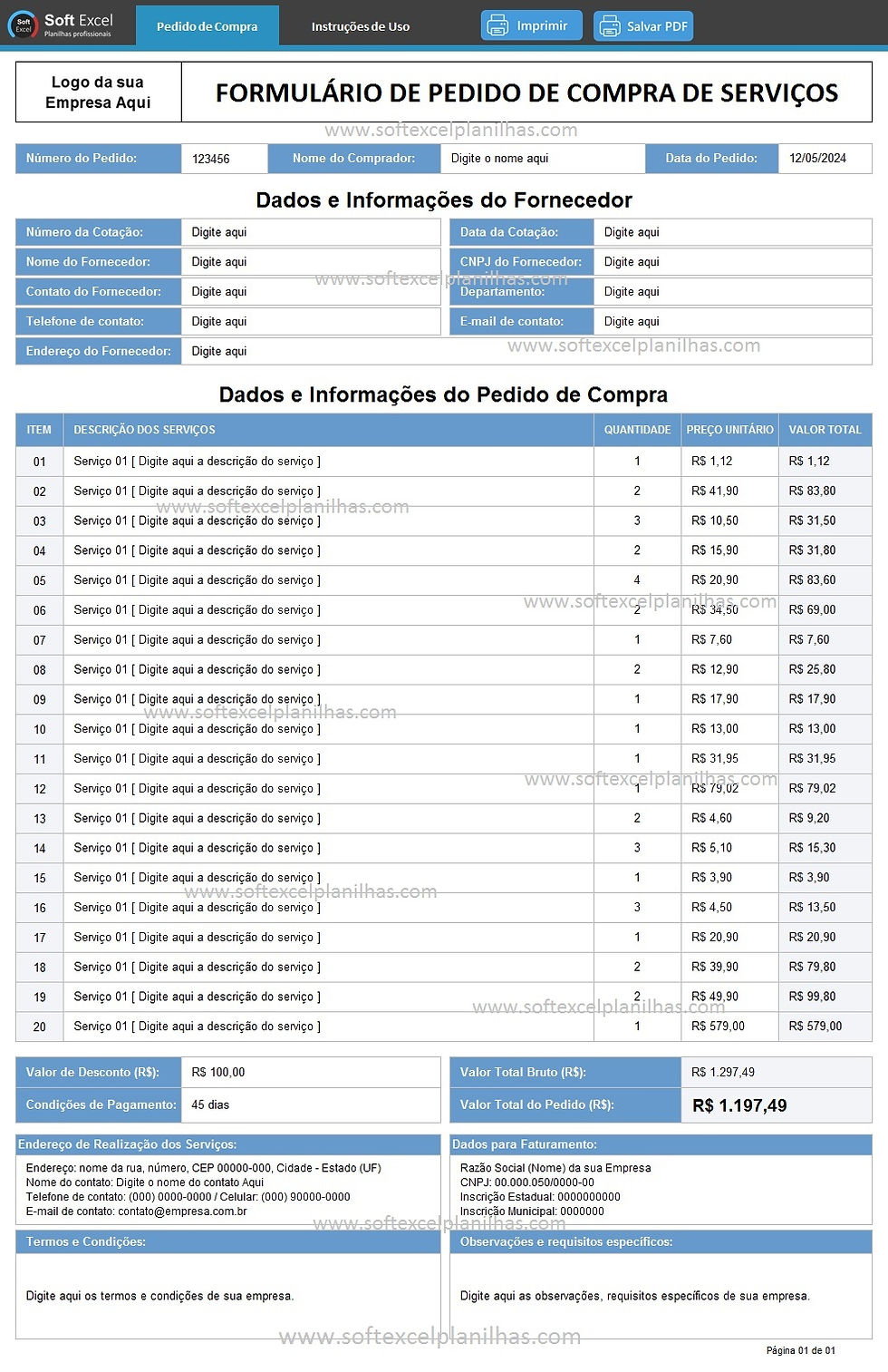 Miniatura: Modelo pedido de compra excel