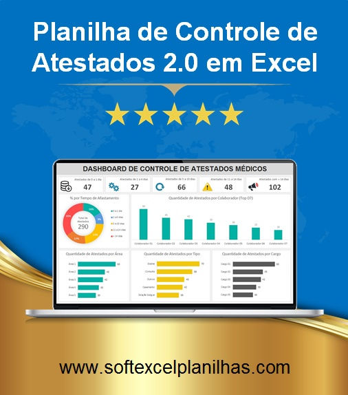 Miniatura: planilha de controle de atestados médicos em excel