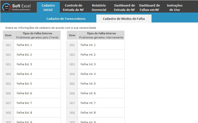 Miniatura: Planilha de Controle de Emissão de Notas Fiscais em Excel