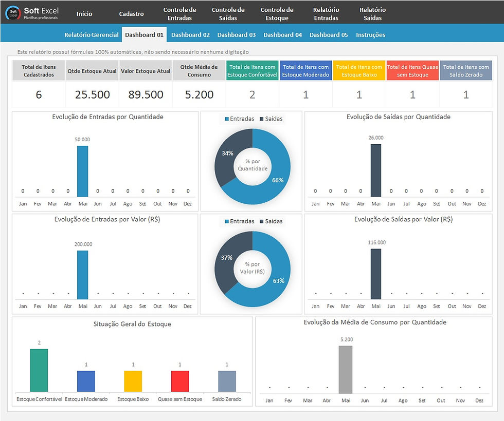 Miniatura: Planilha de Controle de Estoque em Excel