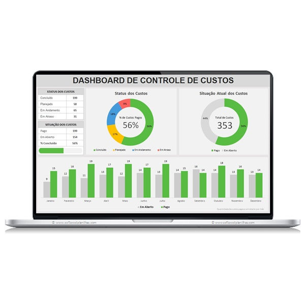 Miniatura: planilha de controle de custos fixos e variáveis