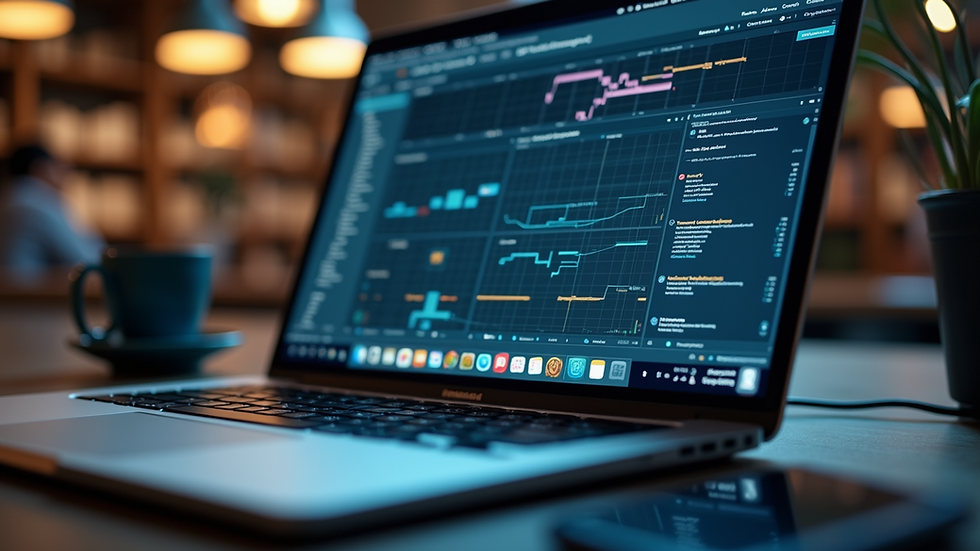 מבט מקרוב על מסך מחשב נייד המציג הגדרת אוטומציה של זרימת עבודה