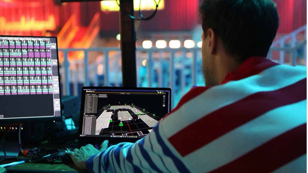 Photo showing Max Narula monitoring the zactrack PRO setup in the zactrack App. Photo: © Luke Dyson and Ambersphere