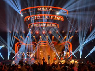 Stage layout with lighting at Junior Eurosong The Party 2026 in Belgium