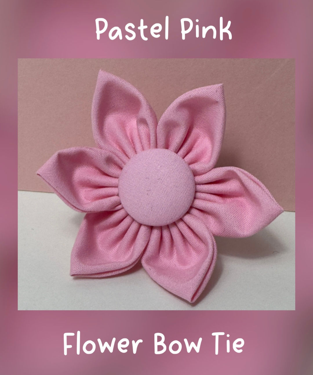 Pastel Pink Flower Bow Tie