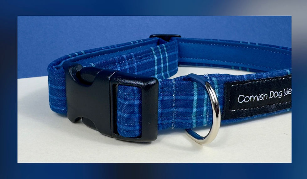 Thumbnail: Cornish Tide fabric Dog Collar 
