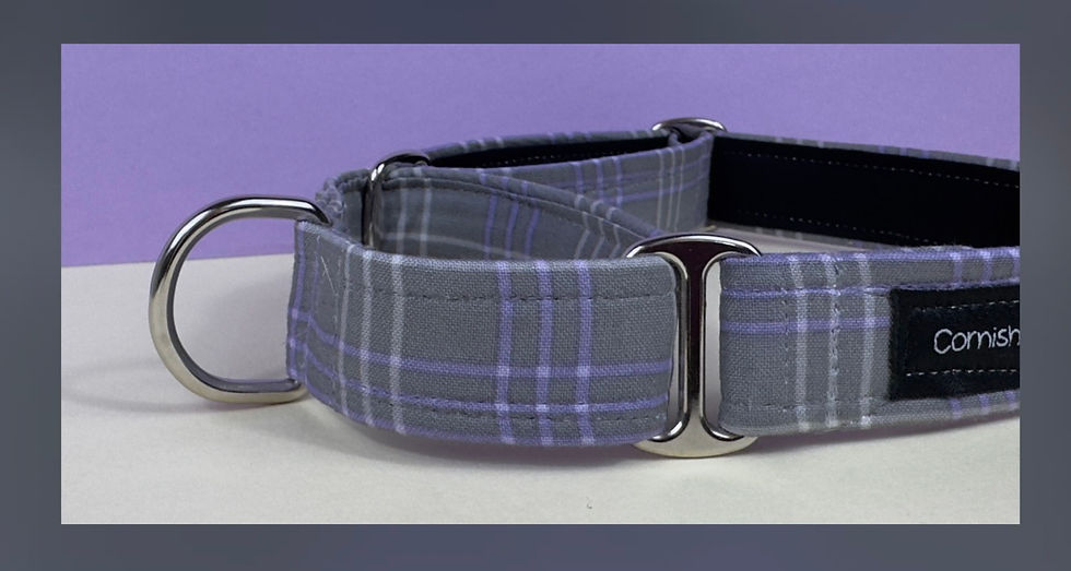 Thumbnail: Heather Haze Martingale fabric Dog Collar 