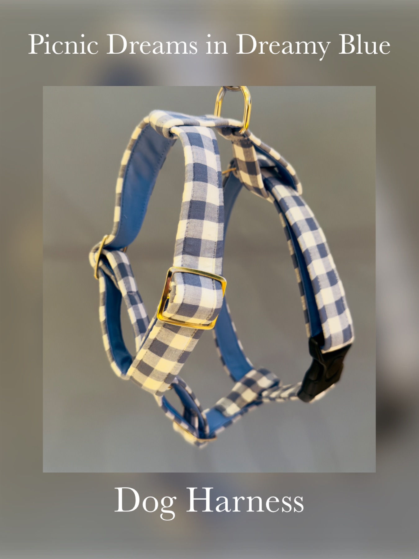 Picnic Dreams in Dreamy Blue Print Dog Harness