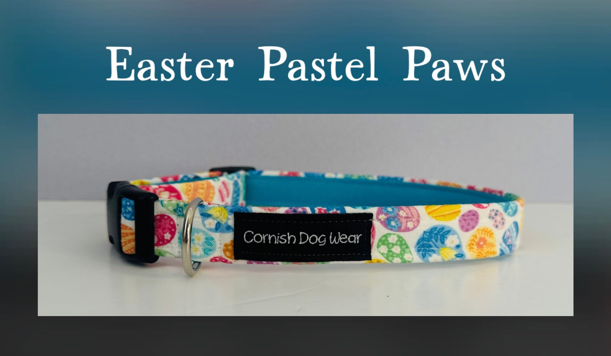 Easter Pastel Paws fabric Dog Collar