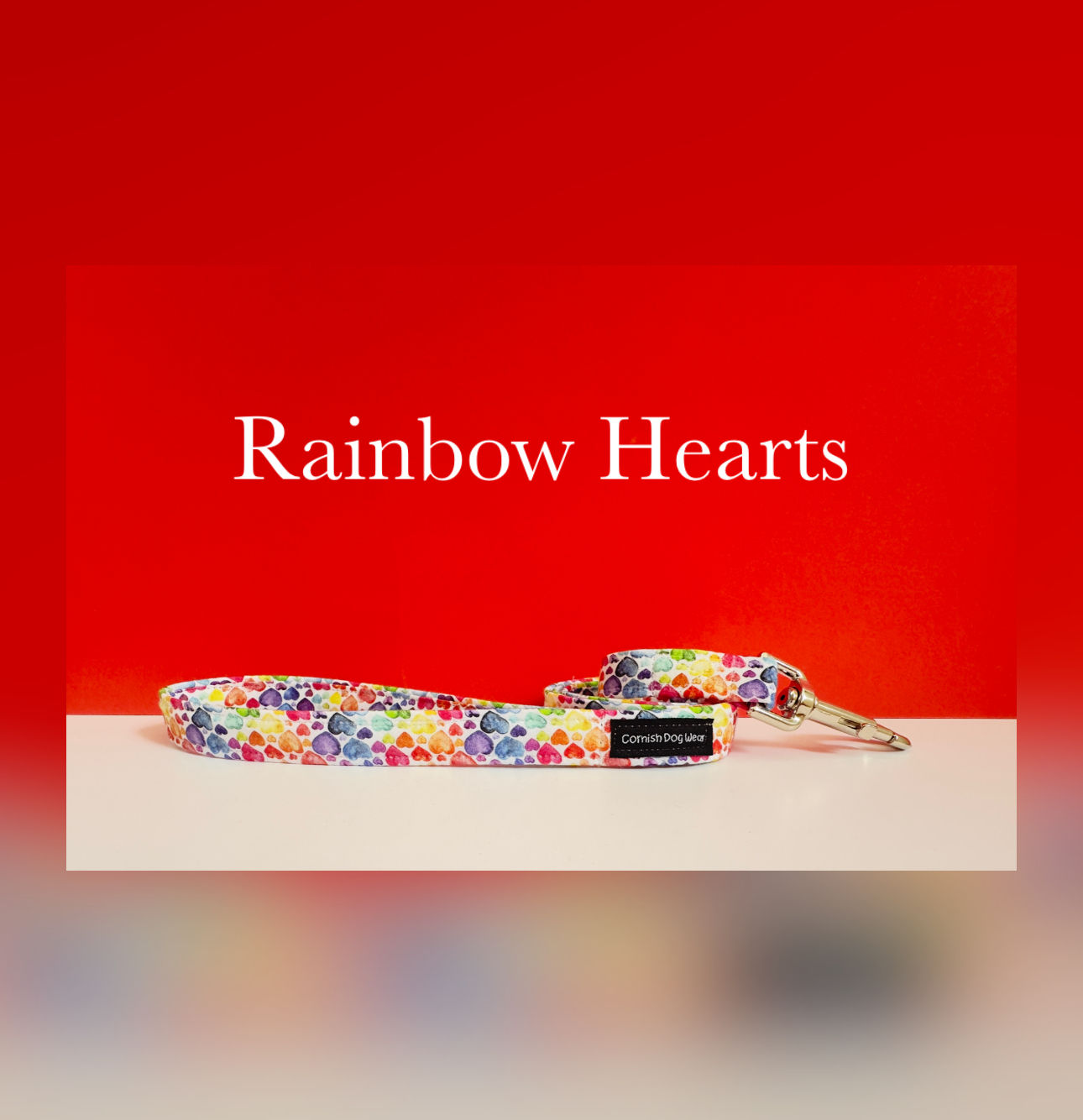 Rainbow Hearts Dog Lead