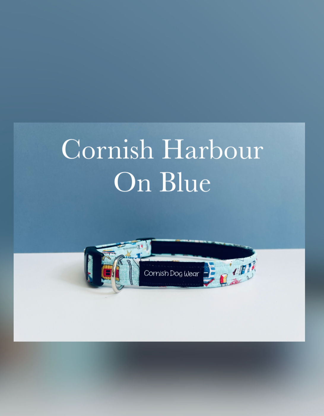 The Cornish Harbour in Light Blue Dog Collar